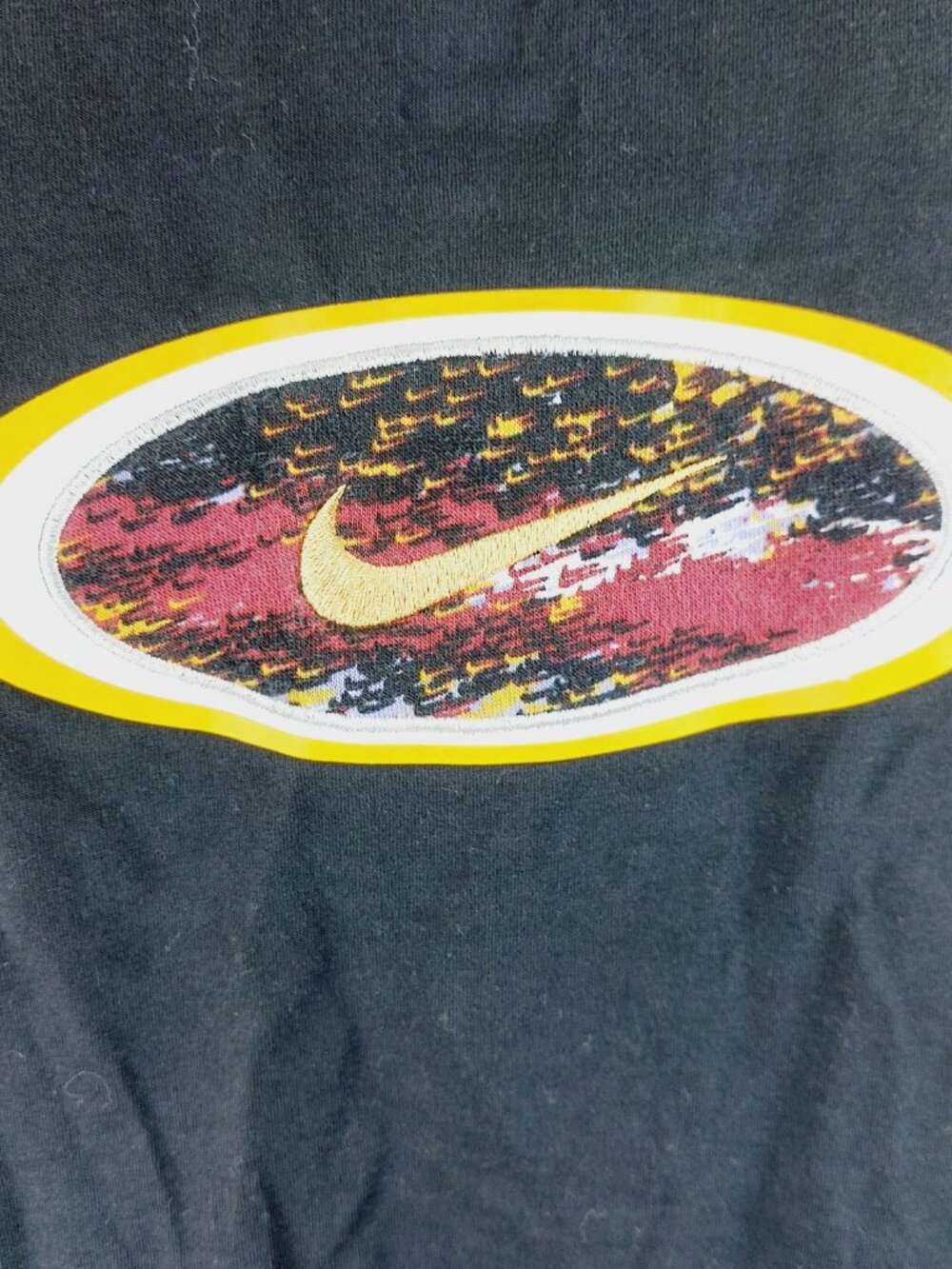 Nike Women's Black Flame Logo Crew Neck Short Sleeve Crop Top Size L - Picture 8 of 12